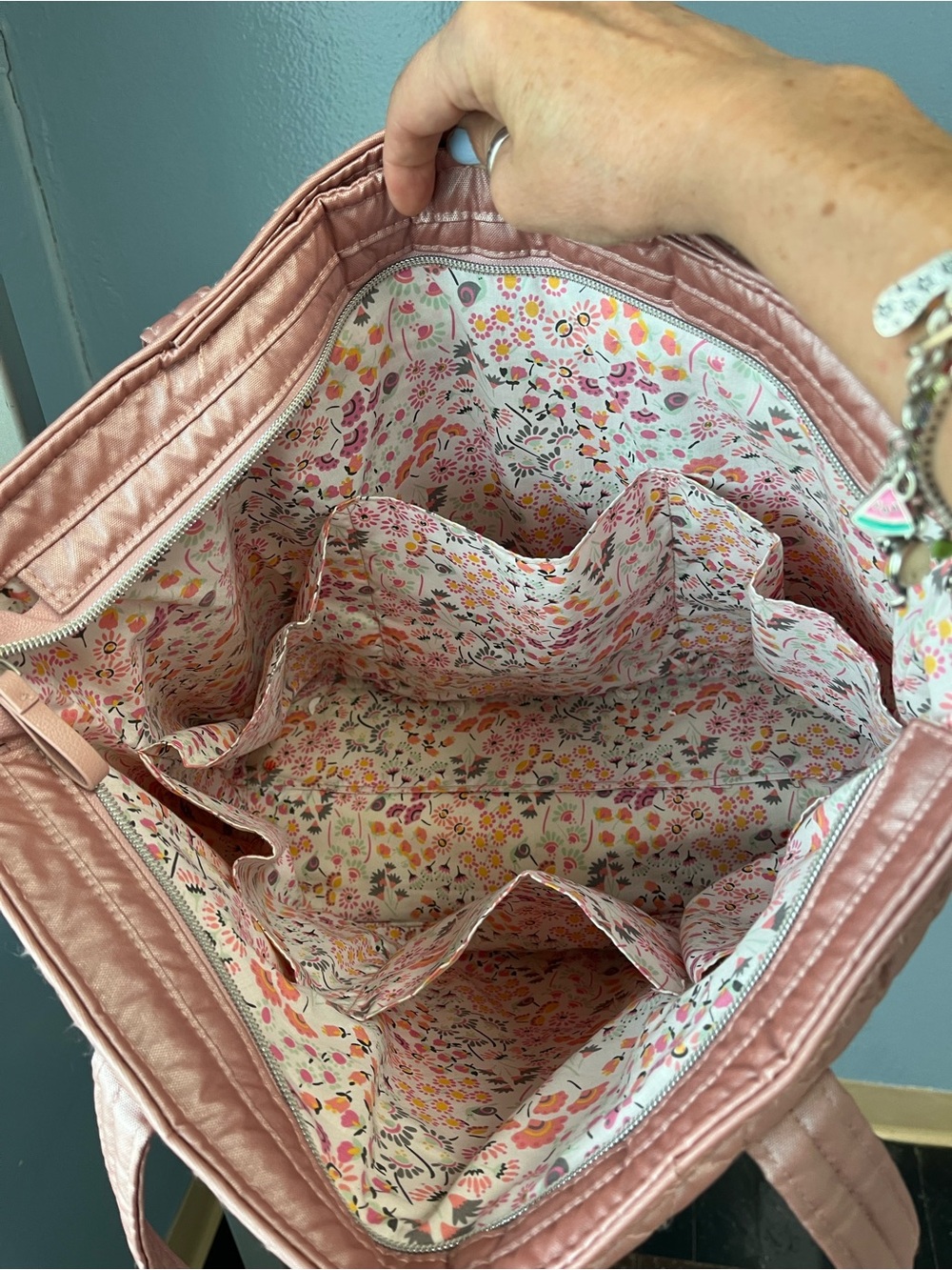 Vera Bradley Quilted Metallic Rose Tote - Picture 7 of 11